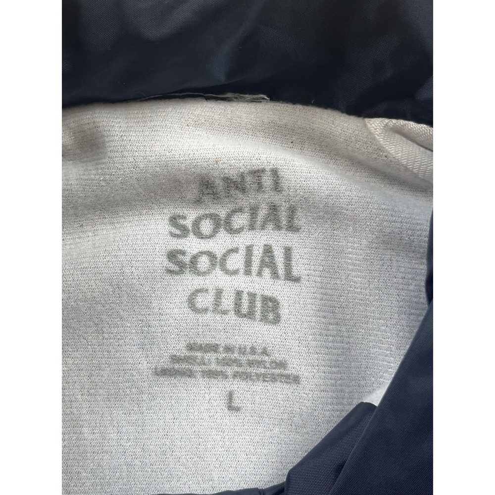 Anti Social Social Club Coaches Jacket Large Blue Mens ASSC Windbreaker Flags - Picture 4 of 11